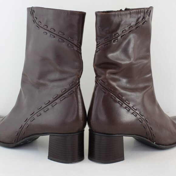 Arnold Churgin Square Toe Stitch Detail Leather Booties (EU 40) - Picture 6 of 10